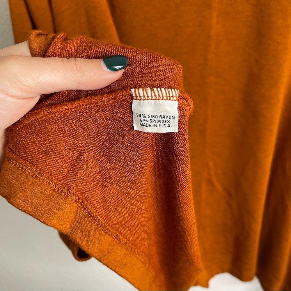 Bryn Walker Rust‎ Orange Brown Long Sleeve Top Size Small - Picture 4 of 5